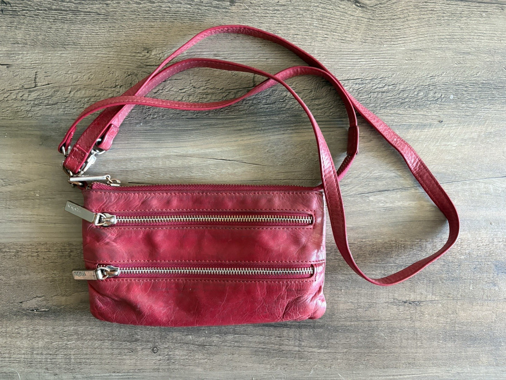 HOBO International The Original Mara Crossbody Bag Red Leather Strap Purse